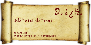 Dávid Áron névjegykártya