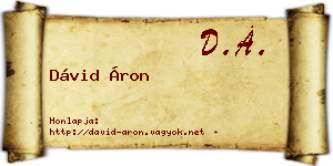Dávid Áron névjegykártya